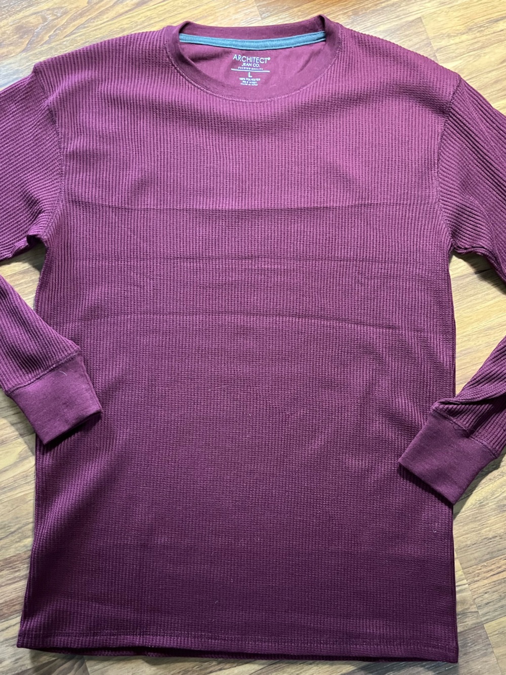 Architect men’s size large Long Sleeve Waffle Knit Sweater - Burgundy